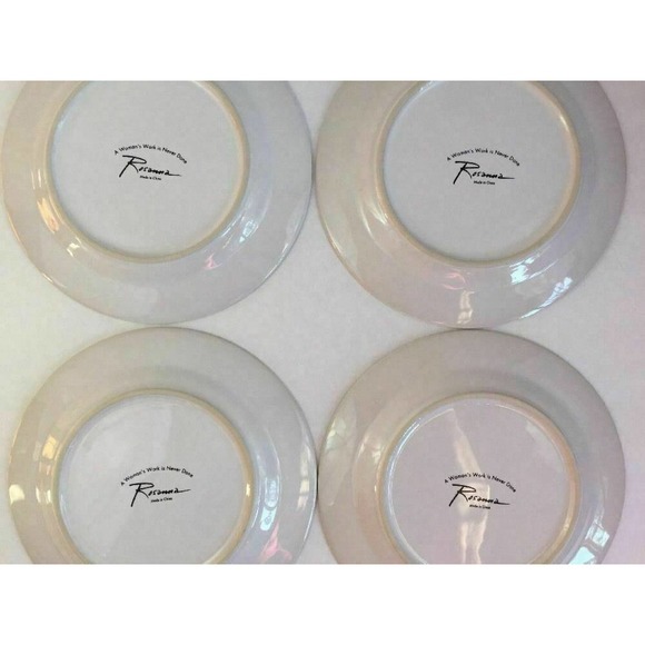 Set of 4 Rosanna Ceramic Salad Plates A Woman's Work is Never Done 8" - Picture 4 of 13
